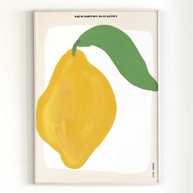 [아트밀] 썸머홀리데이 여름포스터 바다사진 그림액자 100종 - 56. 썸머바이브 여름엔레몬, 1 (소형) A4액자_클래식골드