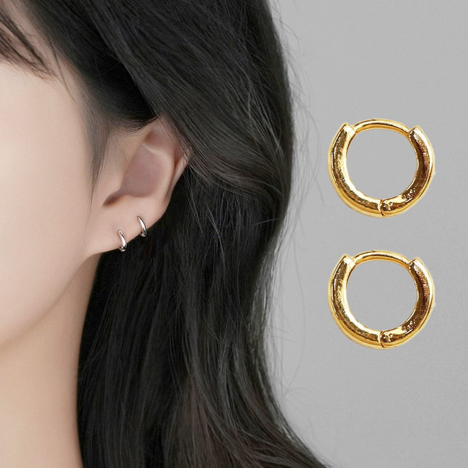 미다미 [2P 케이스세트] 심플원터치 피어싱(실버/골드/핑크골드/블랙)