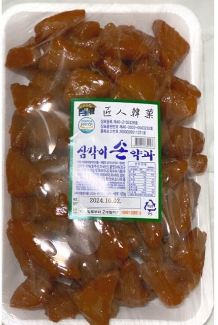 [25년전통] 포천 원조 의정부 장인한과 삼각이 손 장인 약과 650g 못난이 손 약과, 1개