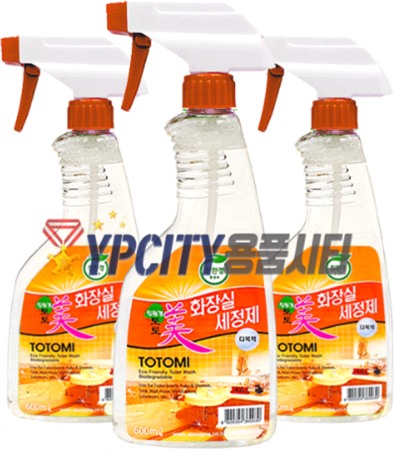 토토미 600ml 3개 친환경 화장실 다목적 세정제 욕실 타일 물때 찌든때 제거 세제