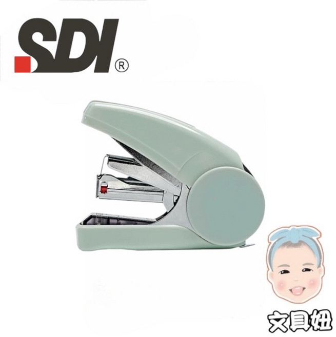 SDI 手牌 莫蘭迪色 壹指訂 10號釘書機 超省力 平針訂書機 10號訂書針, 綠色1113C-G, 1個
