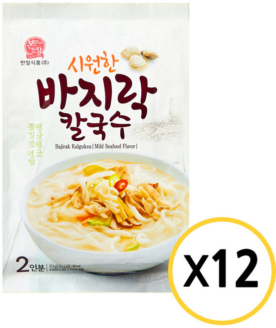 한일본고장 시원한 바지락 칼국수 2인, 427.6g, 12개