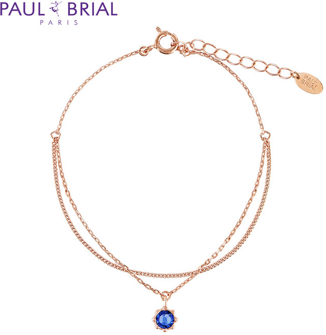 폴브리알 [SILVER] PYSB009S 9월 사파이어 탄생석 두줄 팔찌