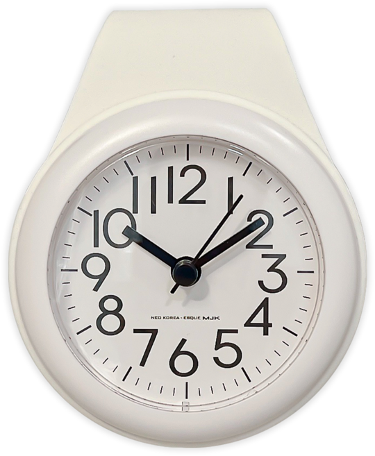 살림공간 욕실 화장실 주방 시계 무소음, 1개, 아이보리