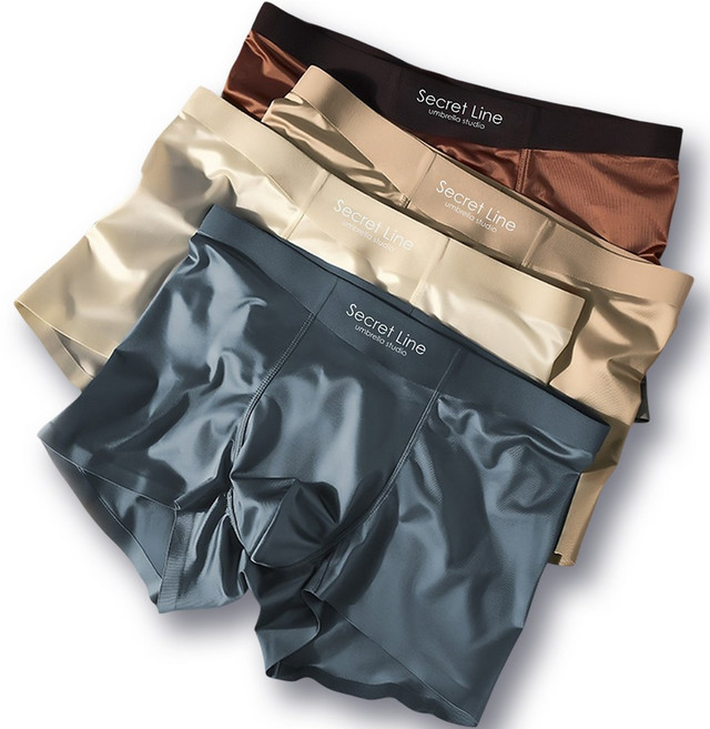 시크릿라인 아이스 새틴 실크 남성 속옷 드로즈 4종세트