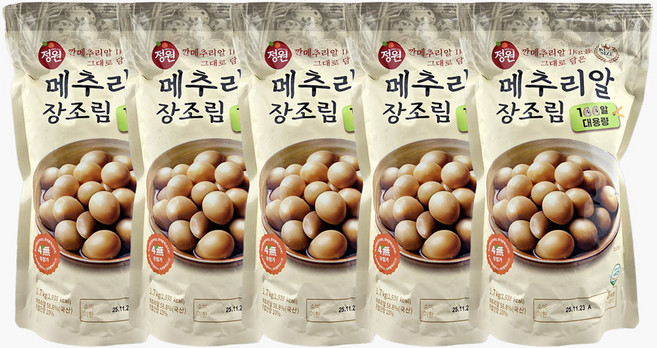 정원 대용량 메추리알 장조림 1.7kg x 5개