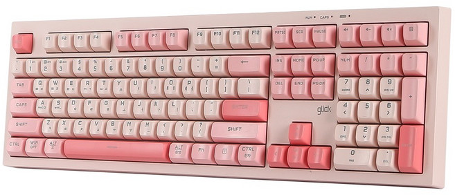 지클릭커 오피스프로 WK50 사일런스 M RGB 무소음 방수 무선 블루투스 키보드 Poker 108키, 제조사축, Pink RC1