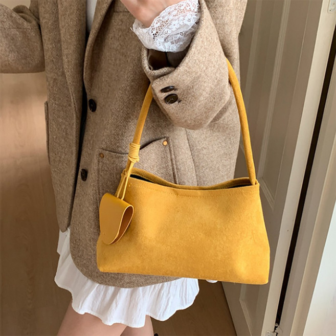 샤론 가볍고 부드러운 데일리 가죽 스웨드 숄더백 5color