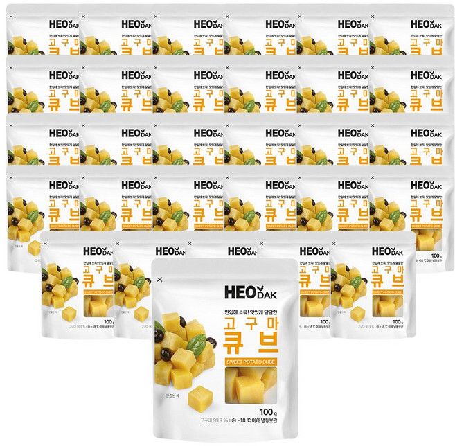 허닭 아이스 고구마 큐브, 100g, 30개