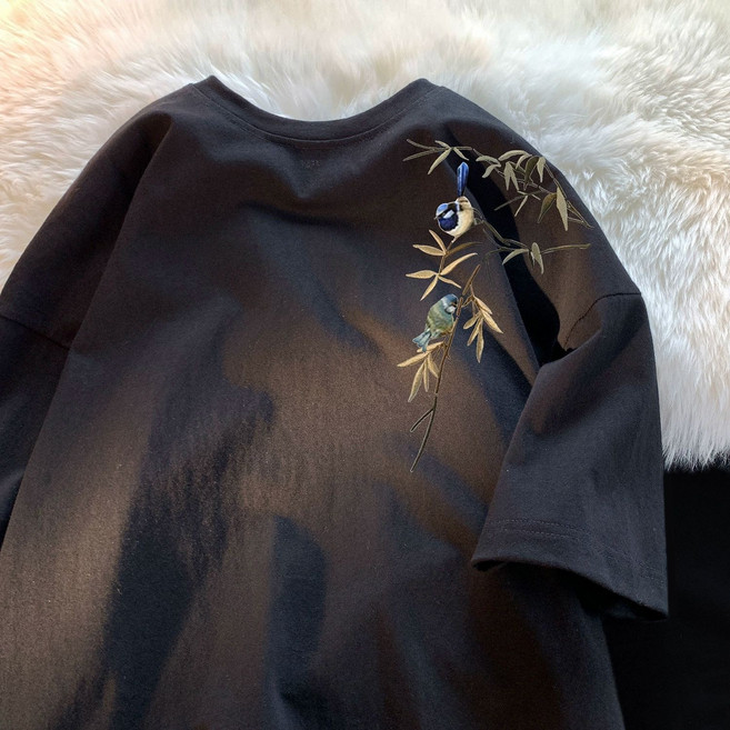 다용도 반팔 티셔츠 남성 캐주얼 봄여름 심플 라운드넥 5부 소매