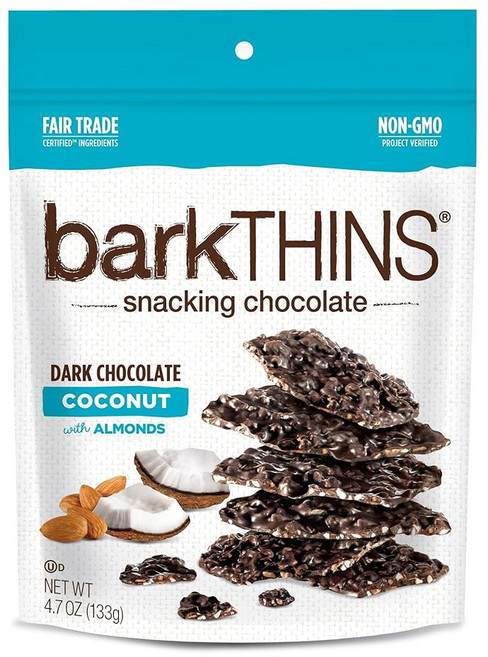 BARKTHINS 스낵 2G 초콜릿 다크 12팩 아몬드가 133 코코넛 4온스 함유된