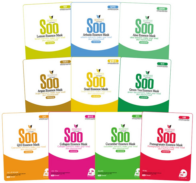 청정미인 에센스 마스크팩 23g x 10종, 10개, 10개입