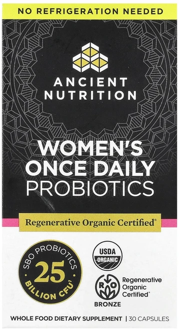 Ancient Nutrition 한 번 매일 복용하는 여성용 프로바이오틱 캡슐 30정 Nutrition (에인션트 뉴트리션), Ancient NutritiON 온, 한 번 매일 복용, 1개 - 쿠팡