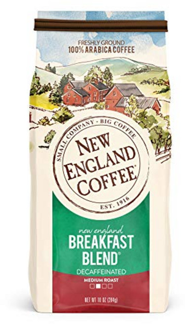 뉴잉글랜드 커피 New England Coffee Breakfast Blend Decaffeinated Medium Roast Ground Coffee 10oz Bag (Pack, 1개, 283g