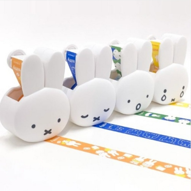 [곱하기] 일본 직수입 미피 다이컷 테이프 테잎 커터 페이스 인테리어 문구 마스킹테이프 다이어리꾸미기, 1개, 옐로우