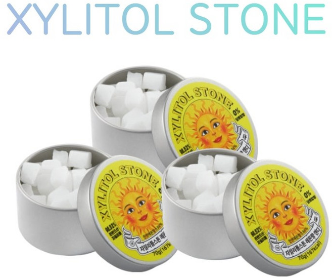 자일리톨스톤 캔디 레몬, 70g, 3개