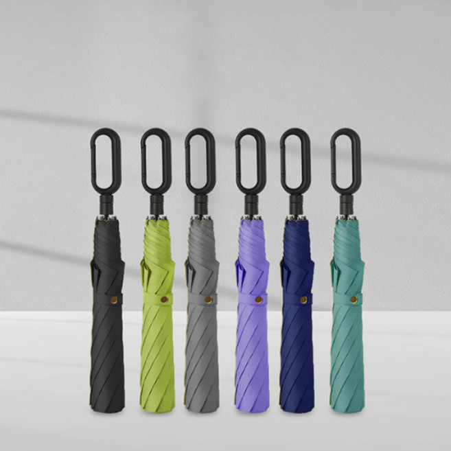 당일발송 아웃도어용 버클 휴대용 경량 2단 고리핸들 접이식 우산 접이식양산