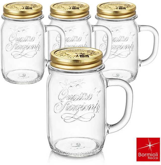 유리병 (특가)(투명)보르미올리 콰드로 드링크자 450ml 70파이 4개(박스상품), 4개