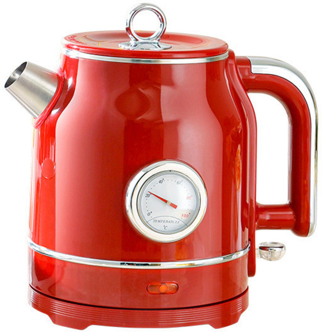 레트로 포트 전기주전자 복고풍 포터 전기커피포트 분유포트 1.3L, 025, 레드, A. 자홍색