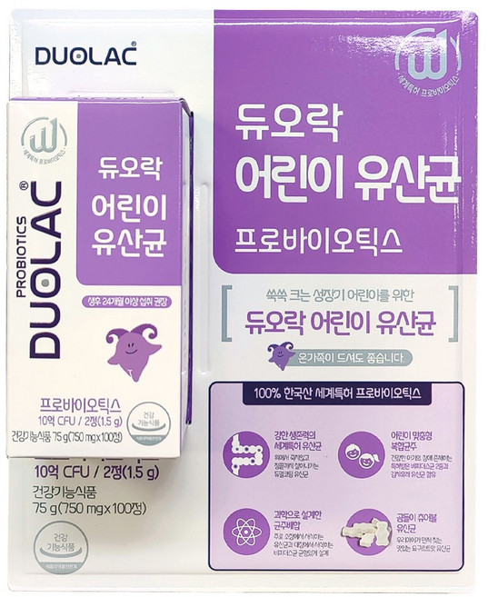 듀오락-어린이유산균(100정), 100정, 6개