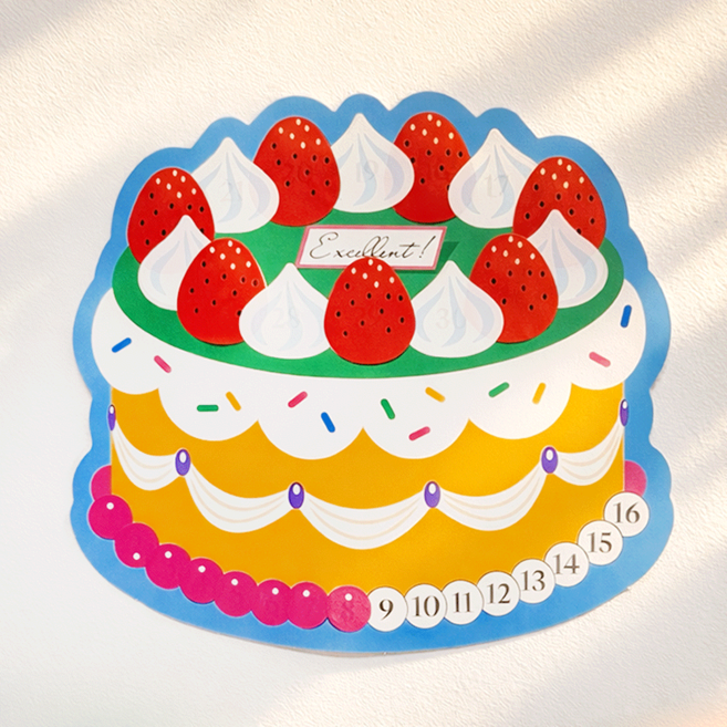 포포샵 칭찬 스티커 판세트, 1세트, 케이크