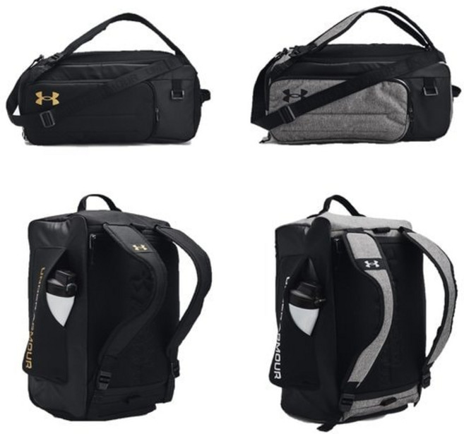 [백화점 정품] 언더아머 Under Armour (1381920) UA 컨테인 듀오 스몰 백팩 더플백 짐백 2컬러 중 택1, 치수(가득 채웠을 때): 가로 39.88cm x 높이, 001/블랙