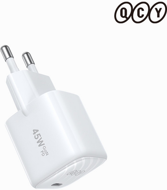 QCY 45W GaN PD 고속충전기 미니 C타입 어댑터, 화이트, 1개