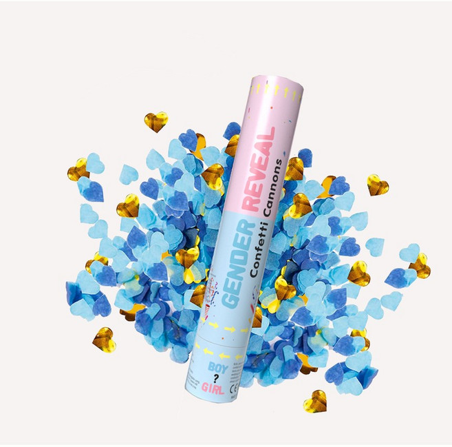 올리브파티 젠더리빌 컨페티 폭죽 성별 확인 베이비샤워 풍선 파티용품, 1개, 단품_블루