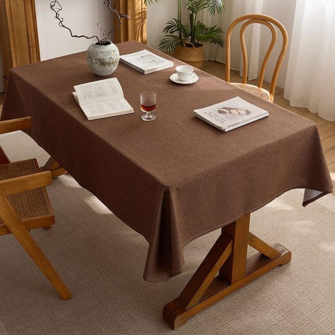 심플하고 고급스러운 테이블보 방수 방유 방진 티 테이블보, 100x140, 69 다크 커피