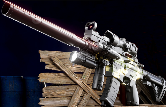 M416 軟彈槍 – 安全玩具狙擊槍 附紅外線、瞄準鏡及軟彈 X10, 迷彩, 1個