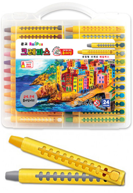 문교 레일크레파스, 24색, 1개
