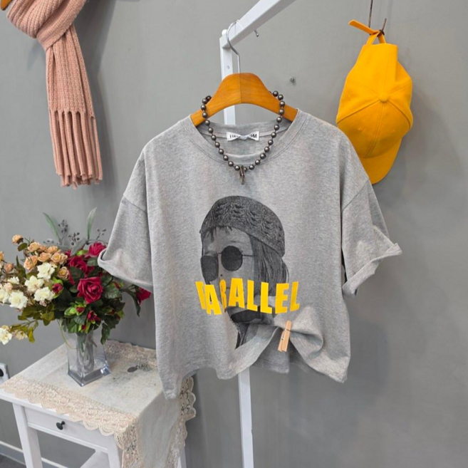 마틸다 루즈핏 크롭 반팔티