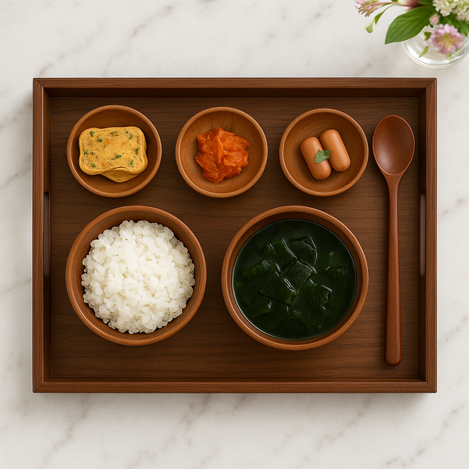 몽벨르 홈카페 호두나무 손잡이 우드 트레이 서빙 플레이트, 1개, 다크 브라운