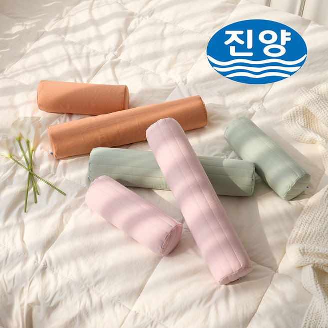 진양 황토 목편안 경추 목베개 차량목쿠션 여행용 휴대용 차박용, 1개, 핑크커버