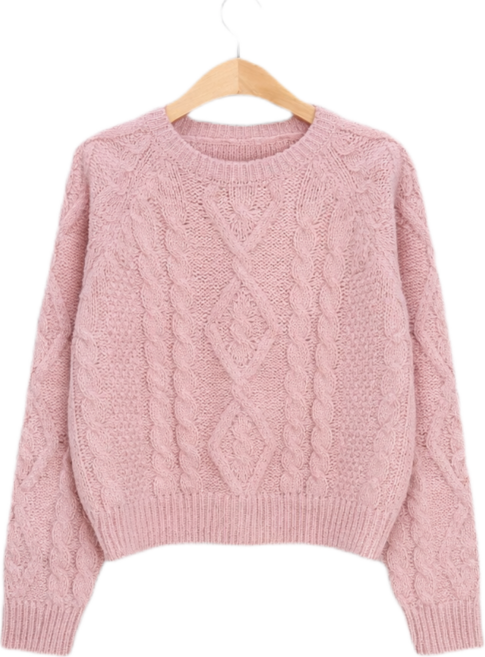 로이니 울 꽈배기 라운드 니트 5color