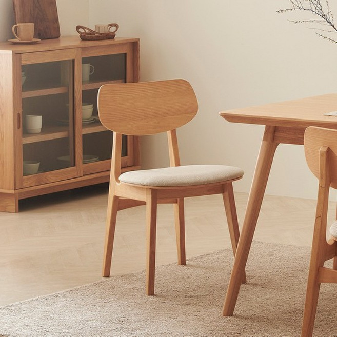 한샘몰pick 더메이드 리브 원목 식탁의자, B 라이트그레이(B)