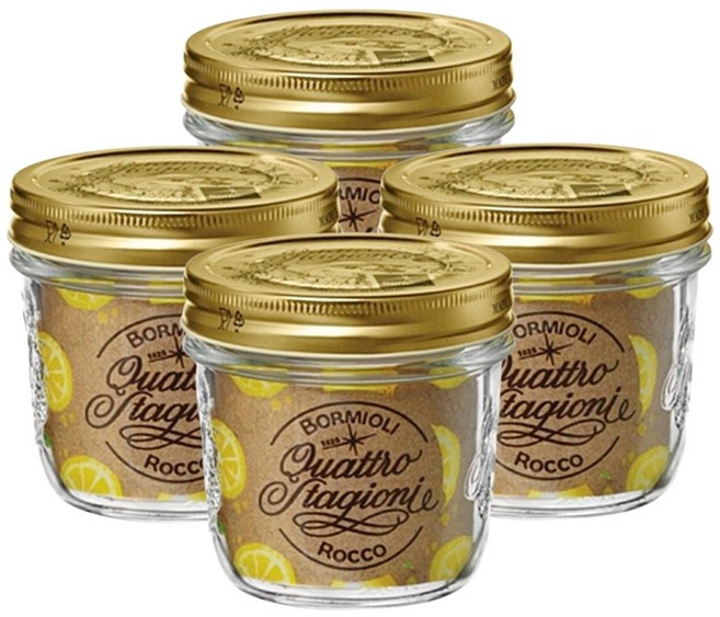 보르미올리 콰트로 밀폐유리병 200ml (와이드) 4개
