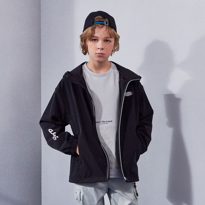 [오션스카이] [2color](본사직영)주니어 얇은 아우터 초등남아 nylon 후드집업