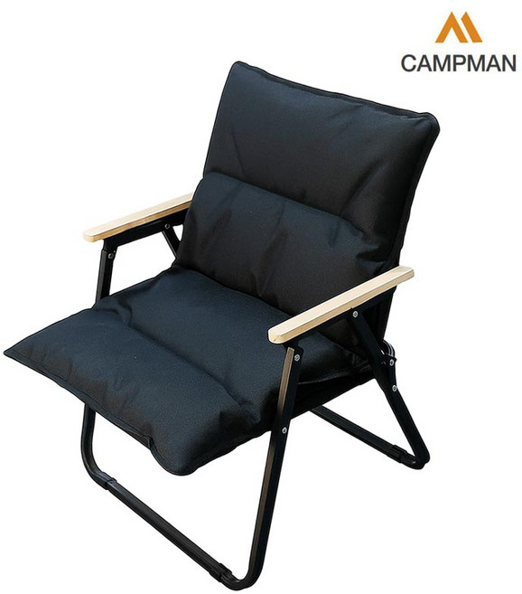 캠프맨 캠핑체어 쿠션커버 워머 천갈이, 블랙, 1개