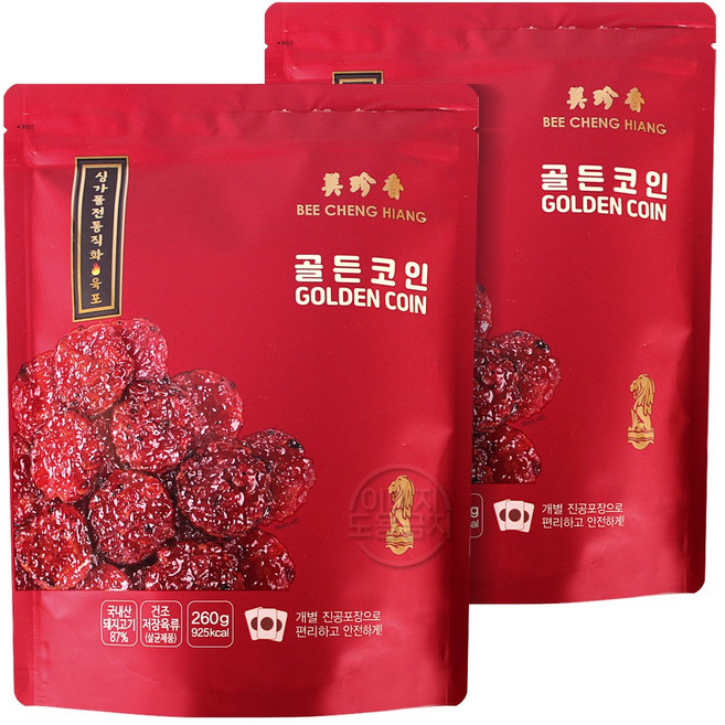 비첸향 골드코인 육포, 260g, 2개