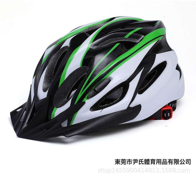 一件代發騎行頭盔一體成型男女山地公路自行車頭盔騎行裝備安全帽, 黑白綠