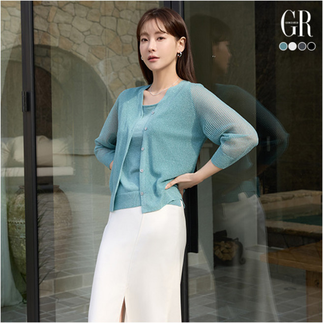 [조르쥬 레쉬] (26SS) 인견 블렌딩 글리터 슬리브리스 니트 4종