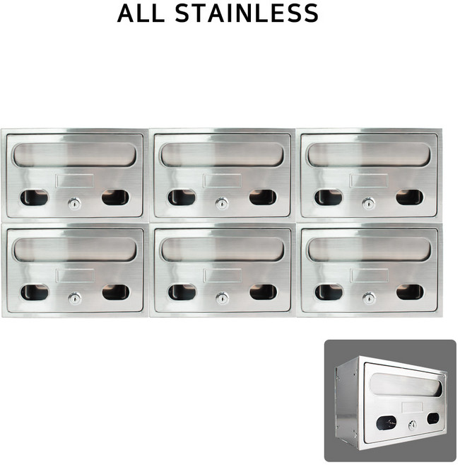 [철물인] 올스텐 우편함 중형 3x2 다세대 빌라 상가 원룸 오피스텔 아파트 우편함 우체통, 스텐