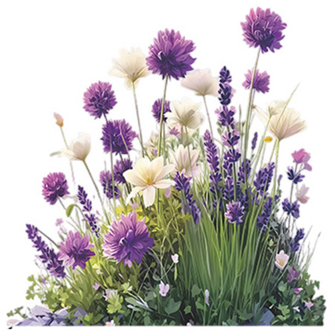 월간리빙 데코 인테리어 포인트 벽지 꽃 스티커, 라벤더