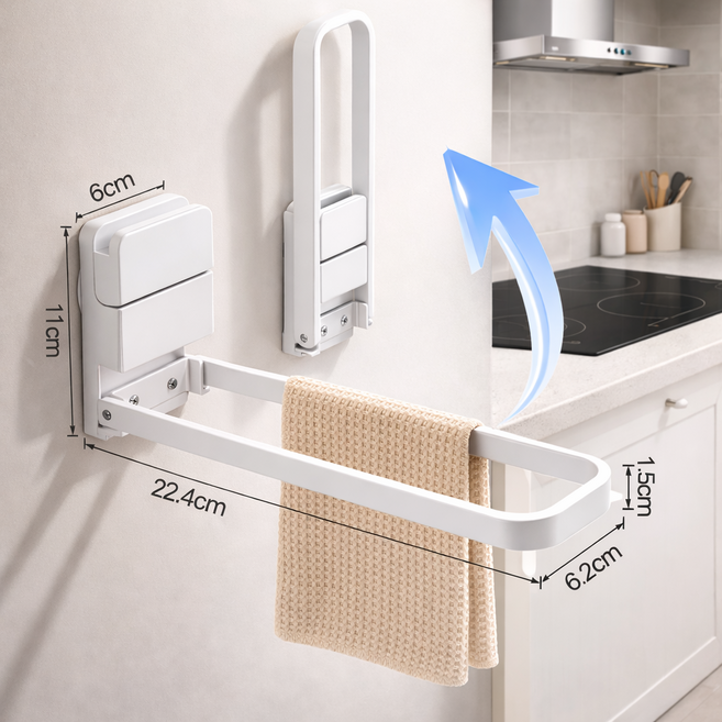 모와다온 무타공 접이식 행주걸이, 1개, 화이트