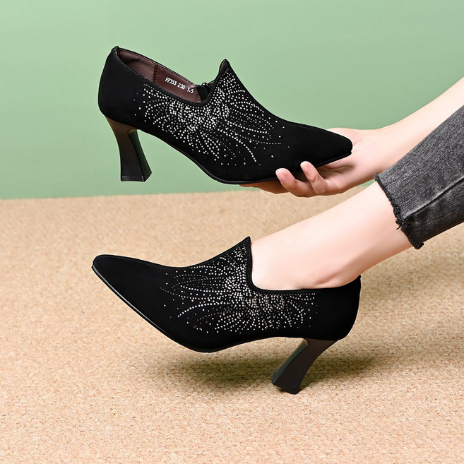 여성 구두 양가죽 하이힐 7cm 굽 255