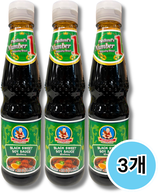 헬시보이 태국 스위트블랙소이소스 씨유담완, 400ml, 3개