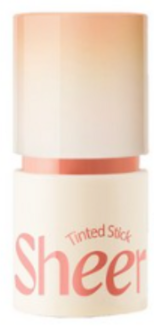 메이크힐 틴티드 쉬어 스틱 6g + 핑거퍼프 세트, 1개, 07 Sheer Mellow Peach 쉬어멜로우피치
