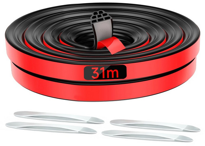 불스투 자동차 풍절음차단 고무 몰딩 도어가드, 1개, 블랙