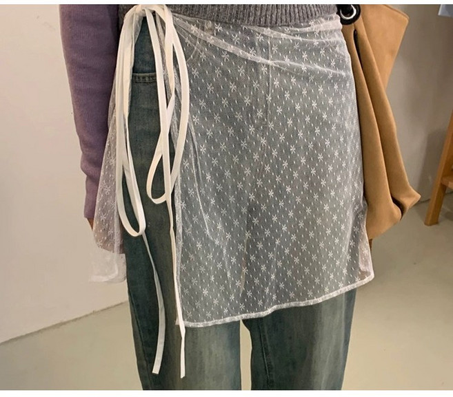 꽃자수 레이스 미디 오픈 랩스커트 02